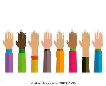 diversity hands together illustration
