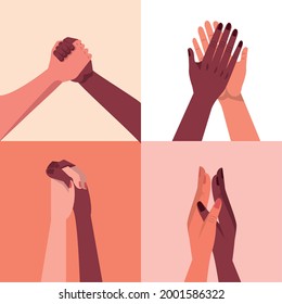 diversity handshakes forms set icons