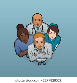 Diversity in Healthcare cartoon vector