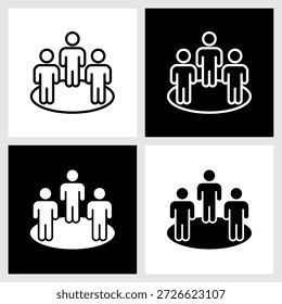 Icono de diversidad con fondo blanco y negro
