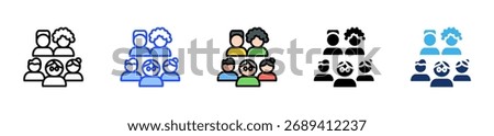 Diversity Icon Collection With Multiple Styles