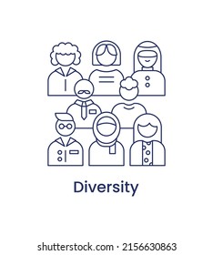 Diversity Icon, ESG Social Concept. Vector Illustration Isolated On A White Background.