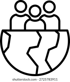 Ilustración vectorial de línea de ícono de diversidad