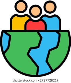 Icono de diversidad Ilustración vectorial de color lineal