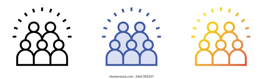 diversity icon. Linear, Blue Fill and Gradient Style Design Isolated On White Background