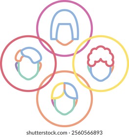 Diversity Icon - Playful Line Style - Meritocracy Theme