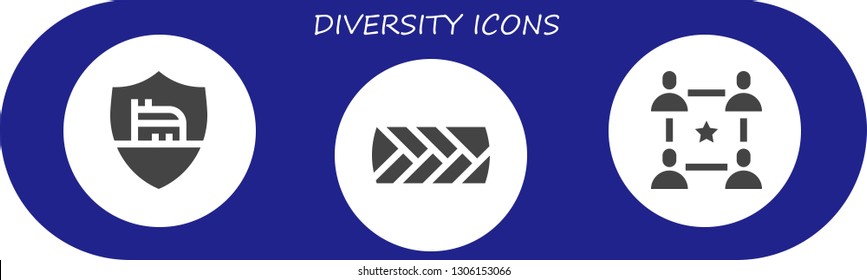 diversity icon set. 3 filled diversity icons.  Simple modern icons about  - Roma, Plait, Community