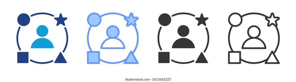 Diversity icon set multiple style collection