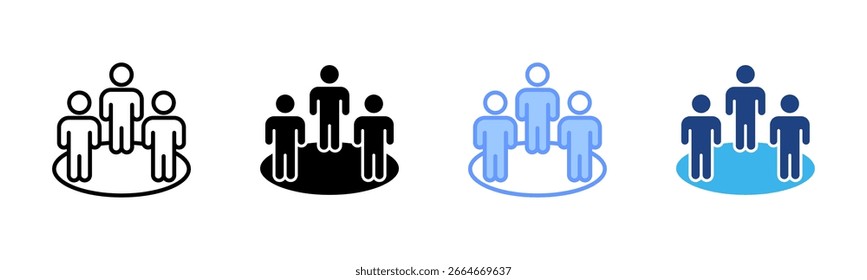 Diversity icon set multiple style collection