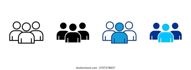 Conjunto de iconos de diversidad Ilustración vectorial de estilos múltiples
