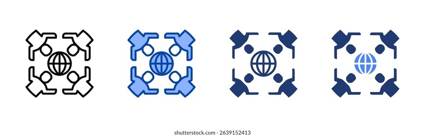 Diversity icon sheet multiple style collection