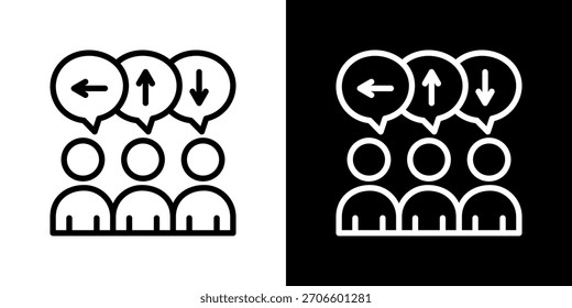 Vektorgrafik des Diversity-Symbols. Neues Liniendesign für kreative Flexibilität in hellen und dunklen Versionen.