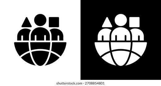 Diversity Icon Vector Illustration. Fresh Line Design Built For Creative Flexibility In Light And Dark Versions.