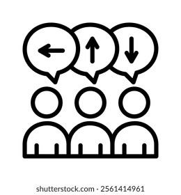 Diversity icon vector illustration. Simple line style