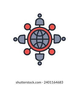 Icono de diversidad. vector.Curso editable.Signo de estilo lineal para uso de diseño web,logotipo.Ilustración de símbolo.