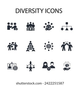 Diversity icon. vector.Editable stroke.linear style sign for use web design,logo.Symbol illustration.