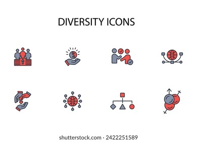 Diversity icon. vector.Editable stroke.linear style sign for use web design,logo.Symbol illustration.