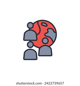 Diversity icon. vector.Editable stroke.linear style sign for use web design,logo.Symbol illustration.