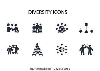 Diversity icon. vector.Editable stroke.linear style sign for use web design,logo.Symbol illustration.