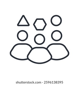 diversity icon. vector.Editable stroke.linear style sign for use web design,logo.Symbol illustration.