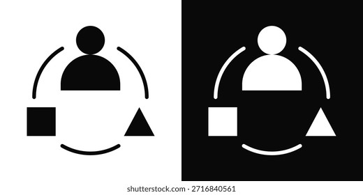 Estilo de fondo blanco y negro del icono de la diversidad
