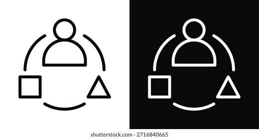 Estilo de fondo blanco y negro del icono de la diversidad