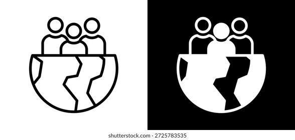 Diversity Icon blanco negro Ilustración vectorial