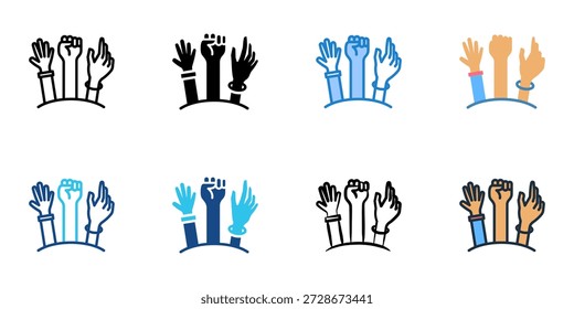 Diversity icons set multiple style collection. Editable stroke 
