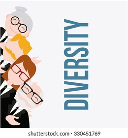 Diversity illustration over color background