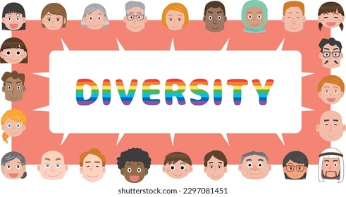 Diversity image illustration of various races