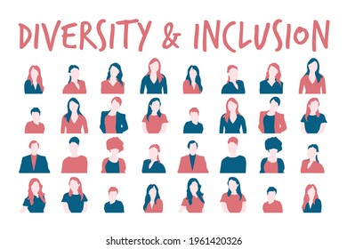 Diversity and inclusion banner. United people, togetherness, empathy, revolution. Vector illustration. EPS10.