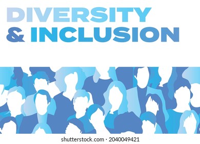 Diversity and inclusion banner. United people, togetherness, empathy, revolution. Vector illustration. EPS10.