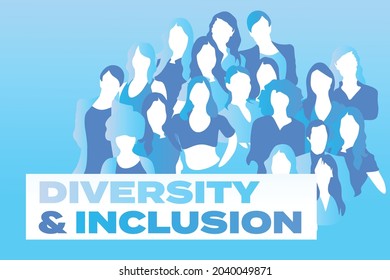 Diversity and inclusion banner. United people, togetherness, empathy, revolution. Vector illustration. EPS10.