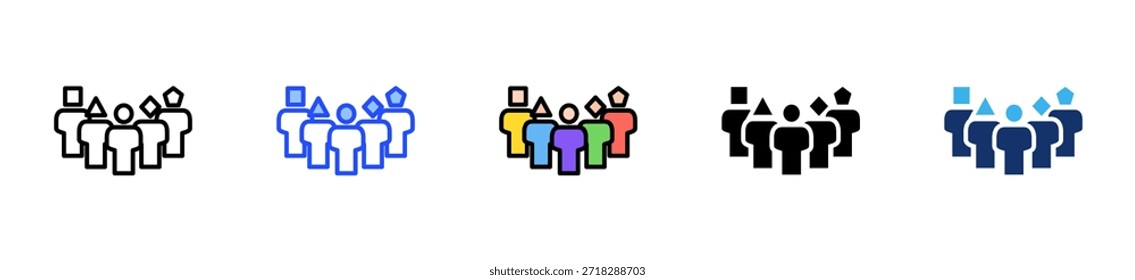 Diversity Inclusion Icon-Kollektion mit mehreren Stilen