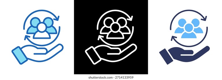 Ilustración vectorial de tres estilos de inclusión de diversidad Icon