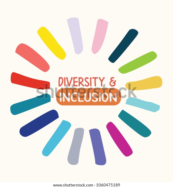 Diversity Inclusion Logo Bright Colours Stock Vector Royalty Free