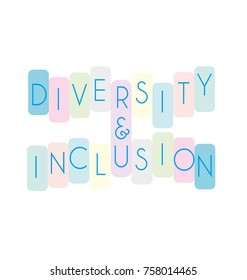 Diversity & inclusion on white background with pastel colours