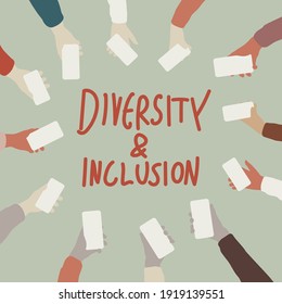 Diversity Inclusion Vector Illustration Hands Holding Stock Vector ...