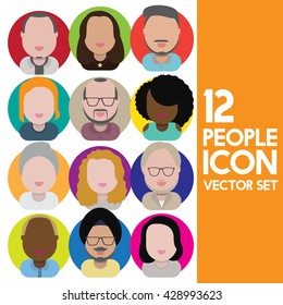 Diversity Interracial Community People Flat Design Icons Concept