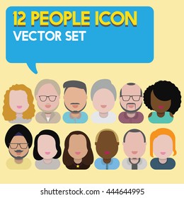 Diversity Interracial Community People Flat Design Icons Concept