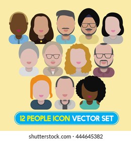 Diversity Interracial Community People Flat Design Icons Concept