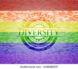 Diversity lgbt colors emblem 