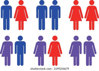 Diversity Lgbtq Love Marriage Pictogram Illustration Stock Vector ...