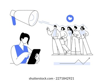 Diversity marketing abstract concept vector illustration. Inclusive marketing strategy, customized advertising approach, different communication, global marketplace, engagement abstract metaphor.