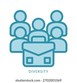 Icono de la mini ilustración de la diversidad. Uso Para El Concepto Moderno, Impresión, Ui, Ux Kit, Web Y Desarrollo De App. Vector Relacionado Con Finanzas De Negocios, Administración Y Más
