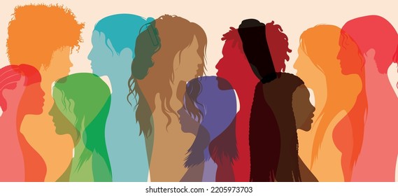Diversity and multiculturalism as concepts of racial equality, anti-racism, and justice. Close-up faces of multicultural and multiethnic woman. Confidence in oneself.