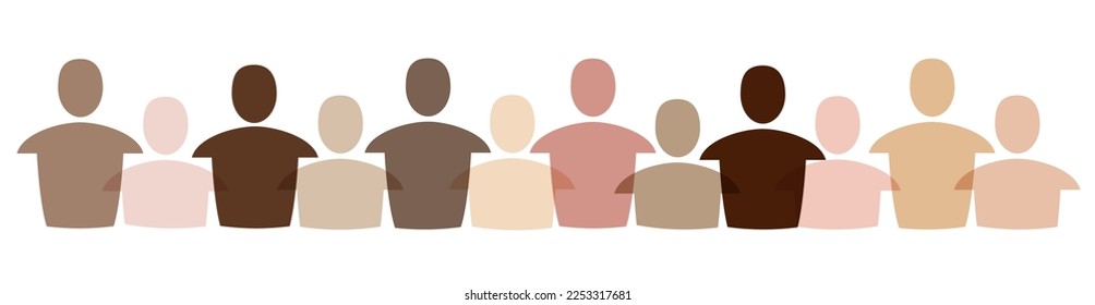 Diversity and multiracial concept. Vector banner of people, teamwork and crowdfunding
