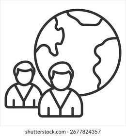 Diversity Outline Icon Vector Illustration