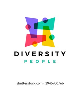 diversity people family team work logo vector icon illustration