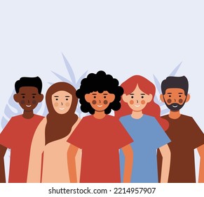 Diversity of people flat design